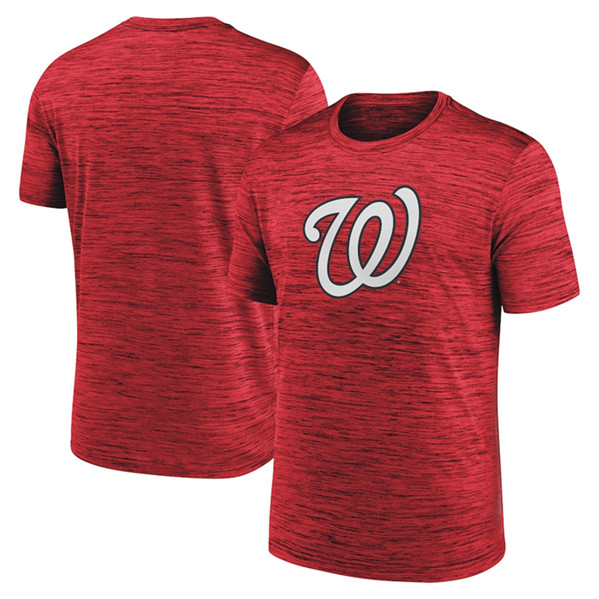 Men's Washington Nationals Red Team Logo Velocity Performance T-Shirt